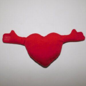 Ikea Mini 4.5" x 11" FAMNIG HJÄRTA Red Hugging Heart Plush stuffed Toy